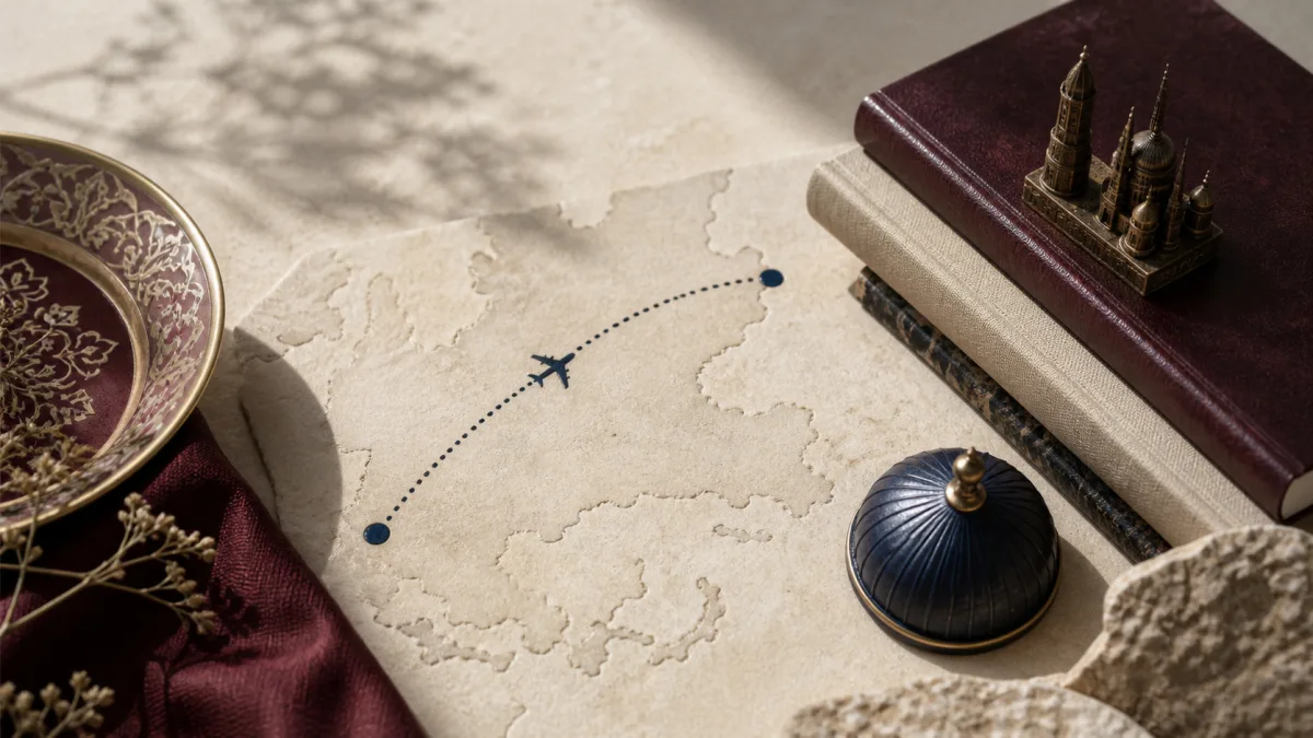 Editorial travel still life representing a Turkey and Poland comparison