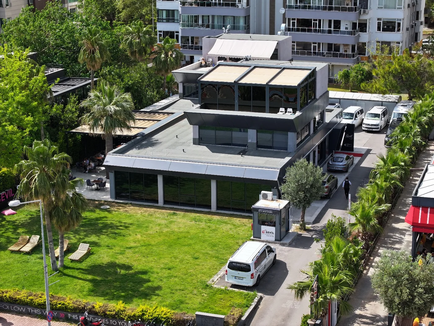 The Sevil Smile Antalya clinic building, seen from above