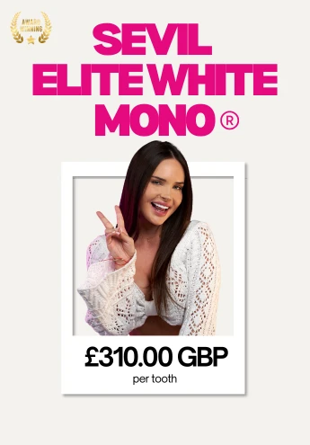 Sevil Elite White Mono veneer tier, £310 per tooth